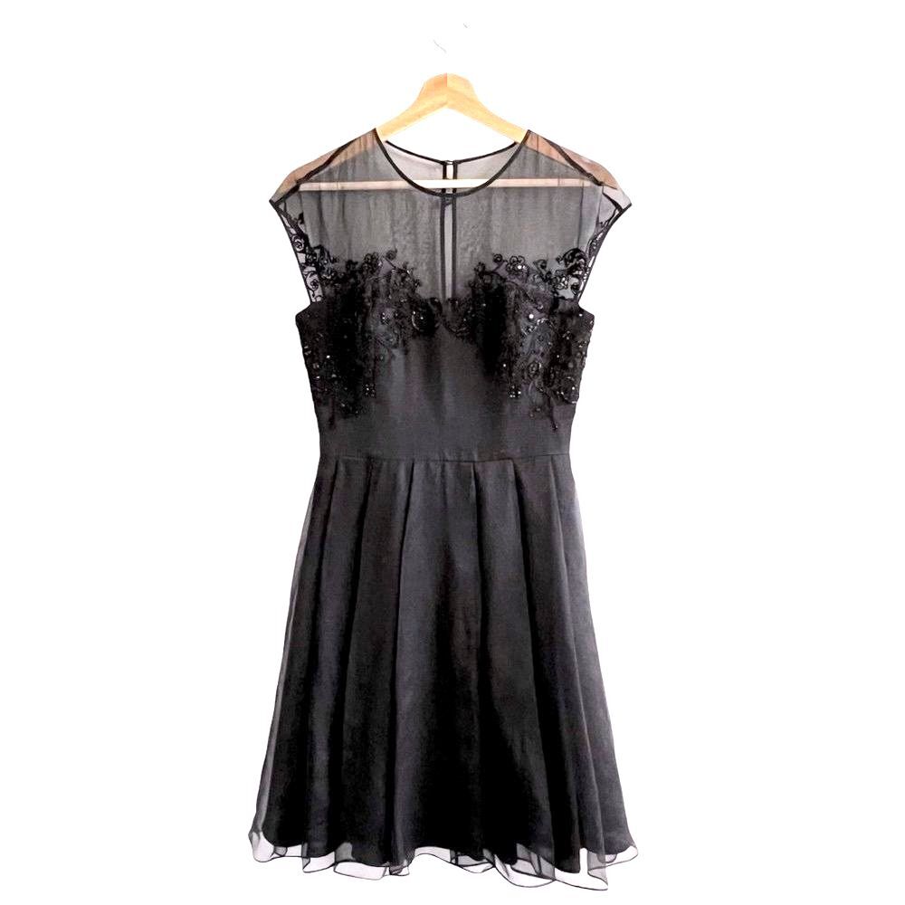 Ted Baker Womens Silk Chiffon Whimsigoth Cocktail Dress Size Small Formal Retro